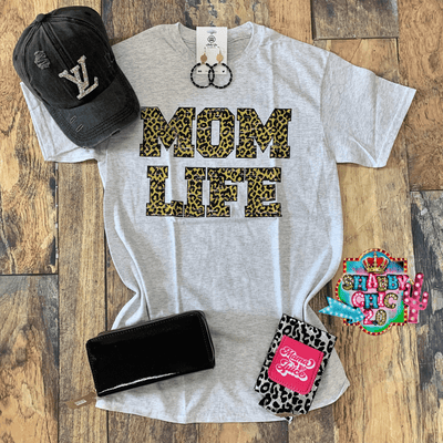 Leopard Mom Life Tee Shabby Chic Boutique and Tanning Salon