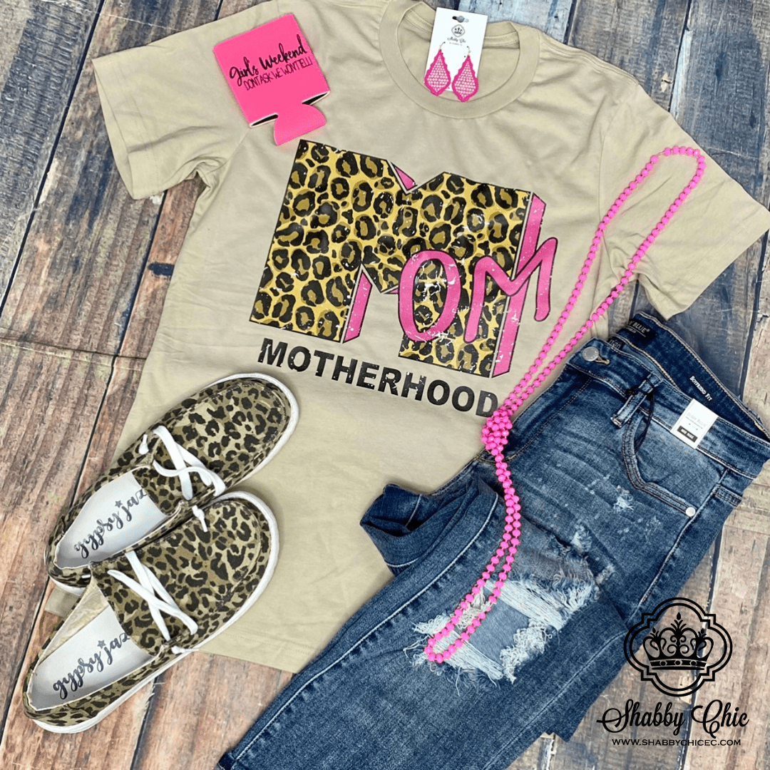 Leopard Mom Time Tee Shabby Chic Boutique and Tanning Salon