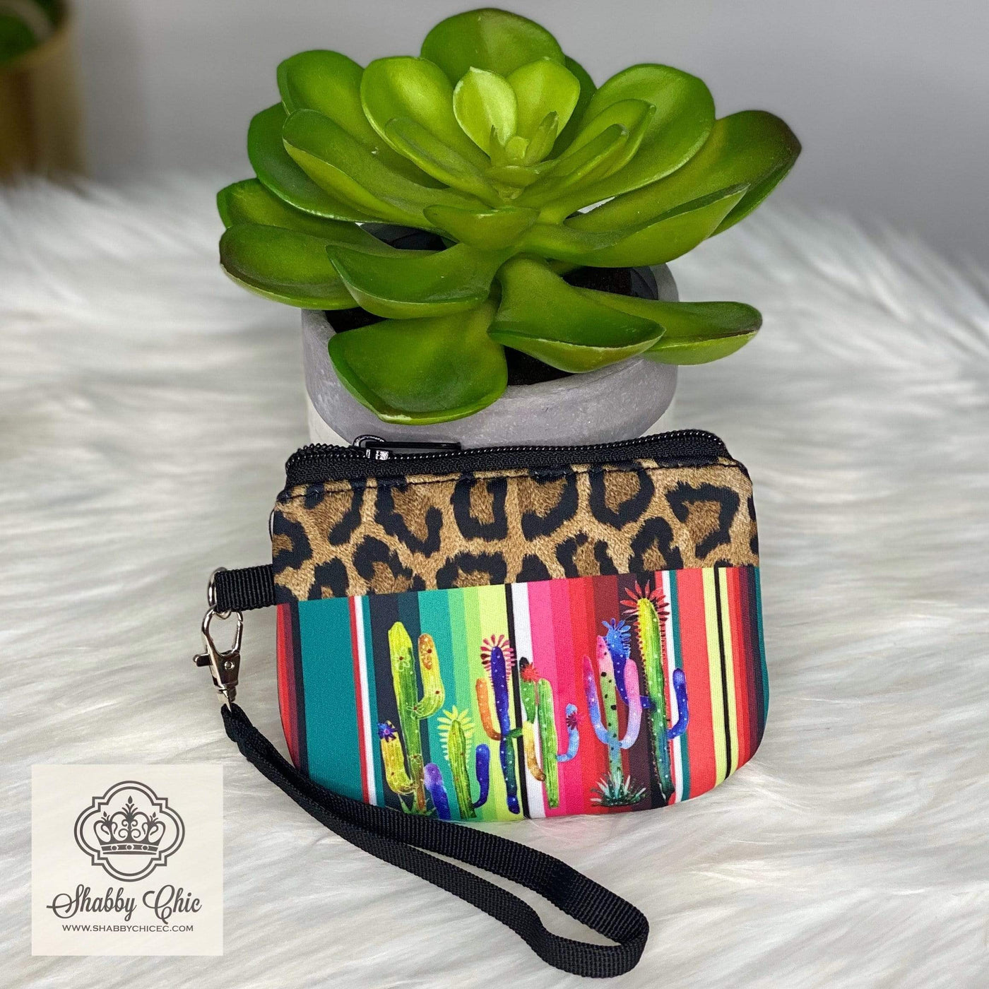 Leopard Serape and Cactus Coin holder Shabby Chic Boutique and Tanning Salon