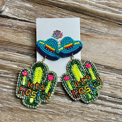 Let's Fiesta Earrings - Green Shabby Chic Boutique and Tanning Salon