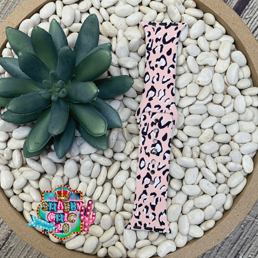 Light Pink Animal Print Watchbands Shabby Chic Boutique and Tanning Salon