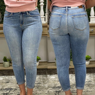 Light Wash NON distressed Slim Fit Jeans Shabby Chic Boutique and Tanning Salon