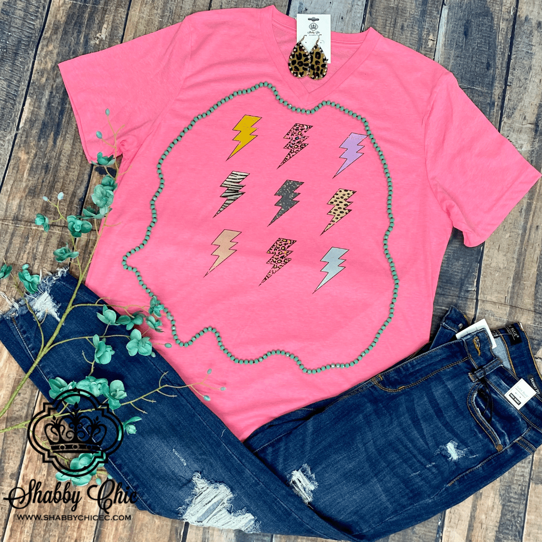 Lightning Bolts Tee Shabby Chic Boutique and Tanning Salon