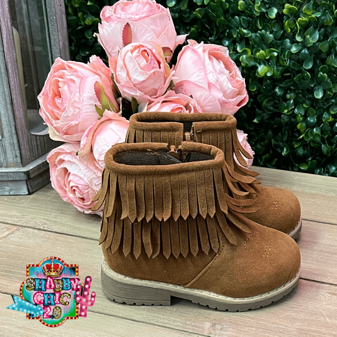 Little Girls Fringed Booties Shabby Chic Boutique and Tanning Salon