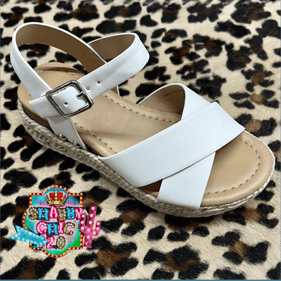 Little Girls Picnic Sandals - White Shabby Chic Boutique and Tanning Salon