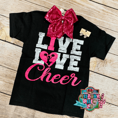 Live Love Cheer Tee - Youth Shabby Chic Boutique and Tanning Salon