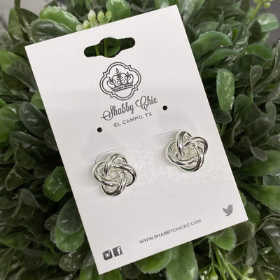 Love Knot earrings - Silver Shabby Chic Boutique and Tanning Salon