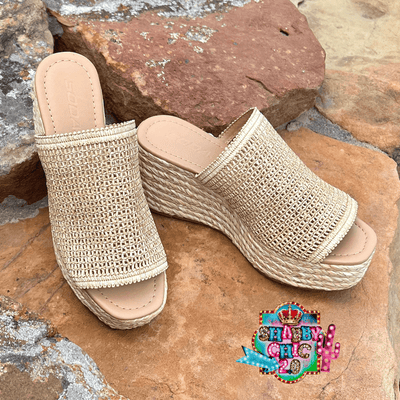 Lowena Wedge Sandals - Natural Shabby Chic Boutique and Tanning Salon
