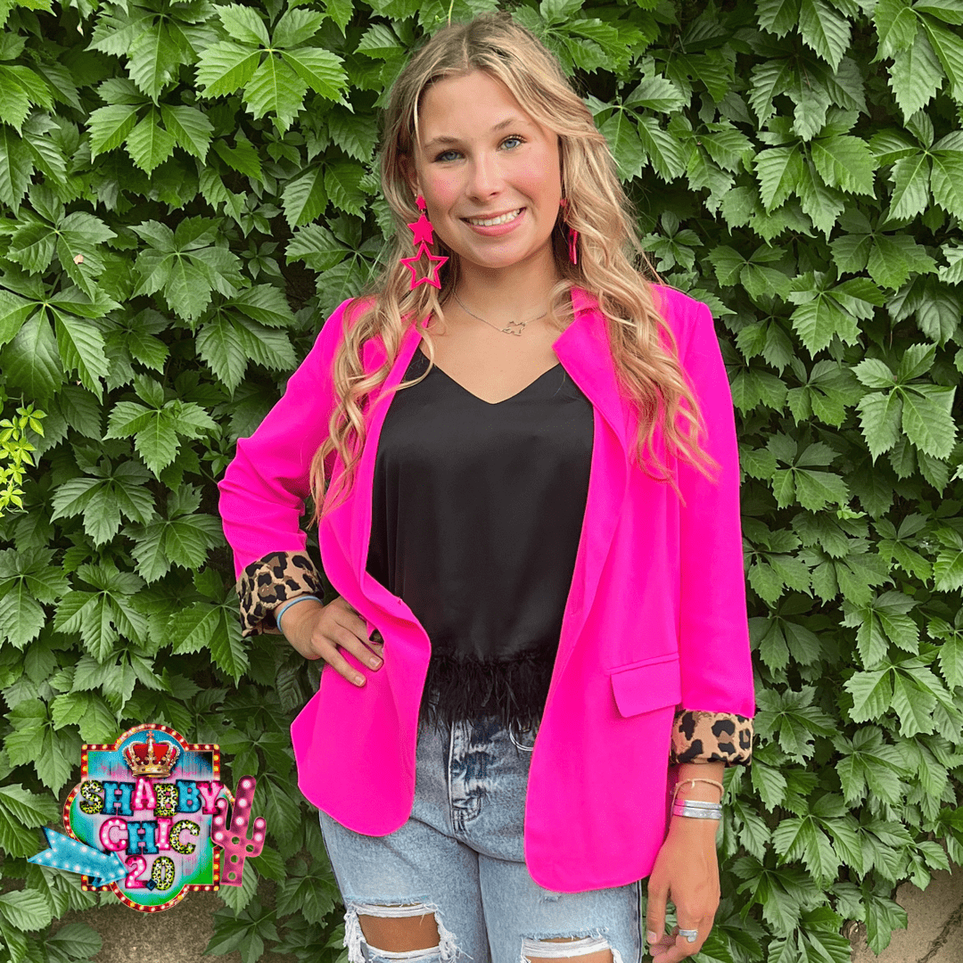 Magic Moments Blazer - Hot Pink Shabby Chic Boutique and Tanning Salon