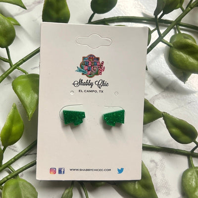 Megaphone Earrings Shabby Chic Boutique and Tanning Salon Green