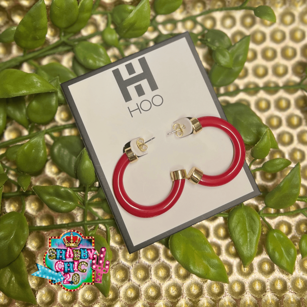Mini Hoo Hoops Earrings Shabby Chic Boutique and Tanning Salon Red