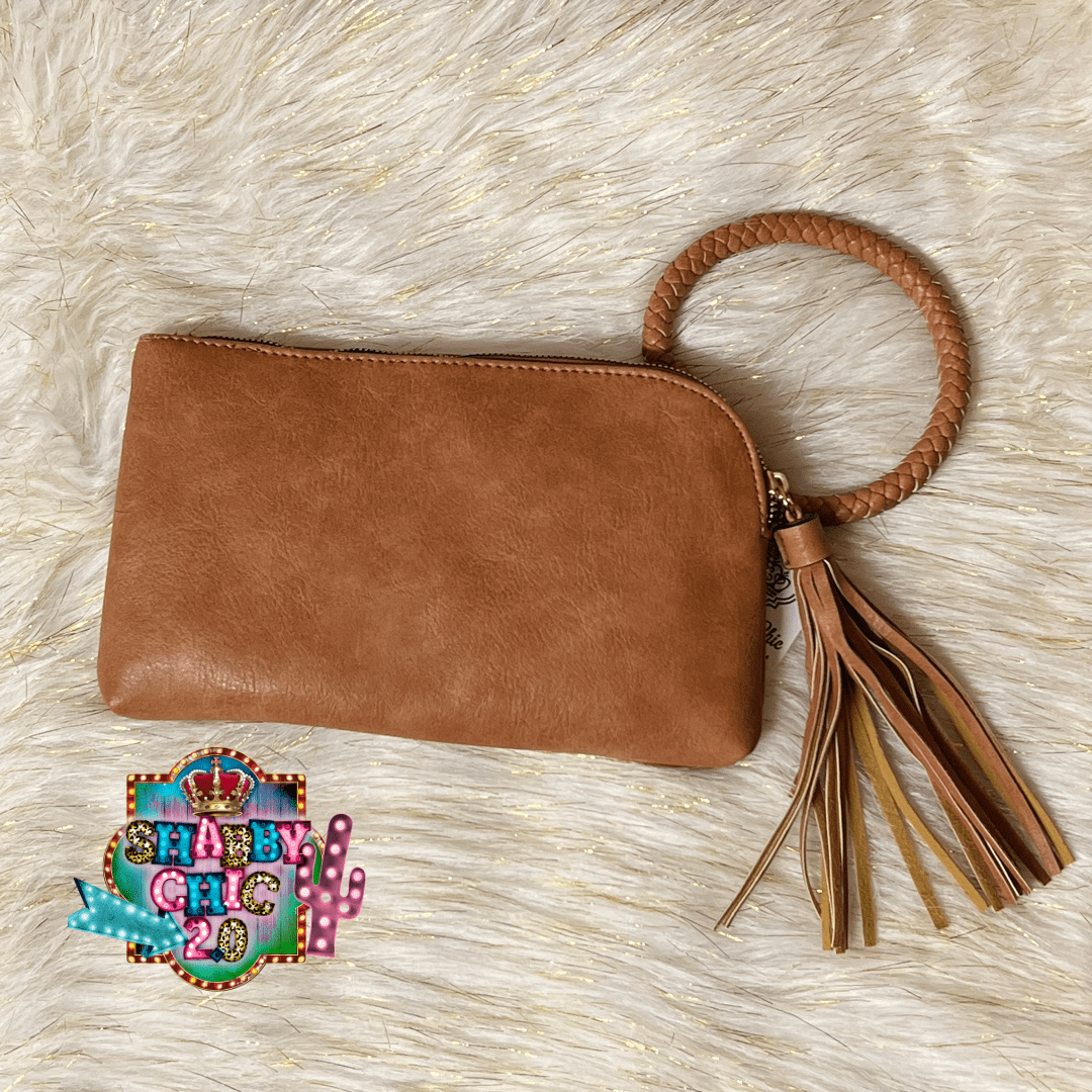 No Fringe Wristlet Shabby Chic Boutique and Tanning Salon Brown