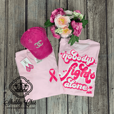 No One Fights Alone Tee Shabby Chic Boutique and Tanning Salon