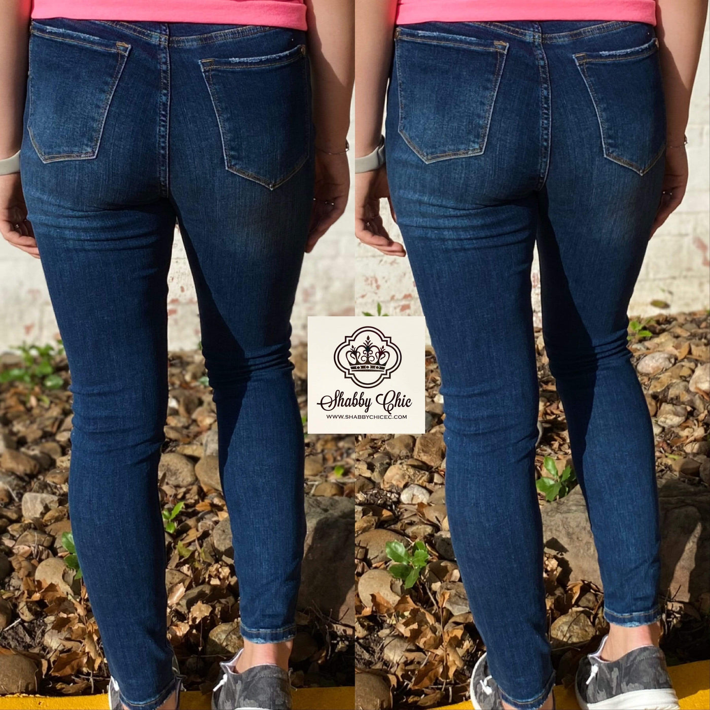 NON Distressed Button Fly Jeans Shabby Chic Boutique and Tanning Salon
