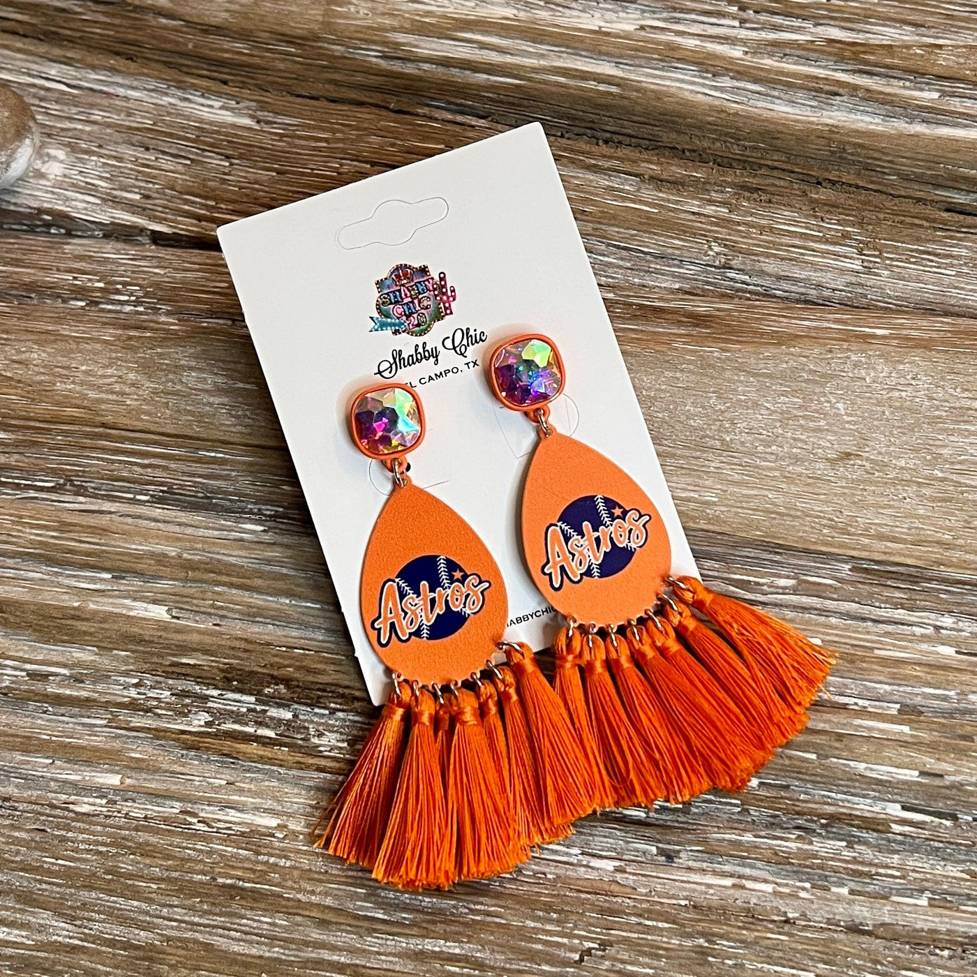 Orange and Navy Baseball Earrings Shabby Chic Boutique and Tanning Salon