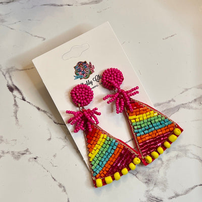 Party Hat Beaded Earrings Shabby Chic Boutique and Tanning Salon