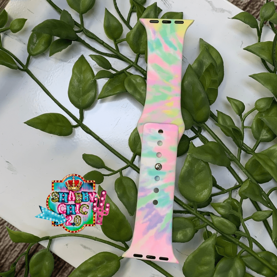Pastel Tie Dye Print Watchbands Shabby Chic Boutique and Tanning Salon