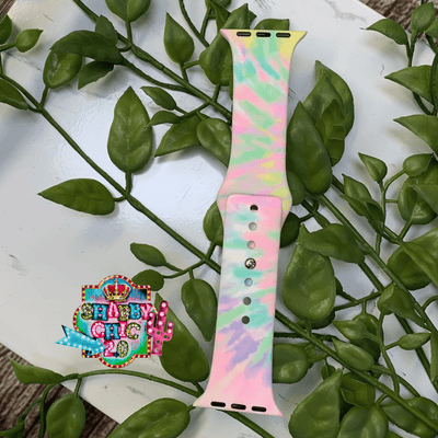 Pastel Tie Dye Print Watchbands Shabby Chic Boutique and Tanning Salon