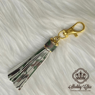 Patterned Bag Tassels - SILVER or GOLD HARDWARE Shabby Chic Boutique and Tanning Salon Camo