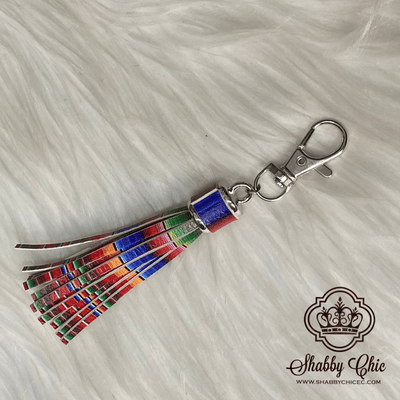 Patterned Bag Tassels - SILVER or GOLD HARDWARE Shabby Chic Boutique and Tanning Salon Serape