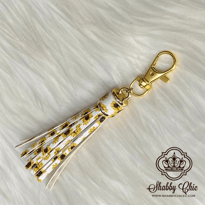 Patterned Bag Tassels - SILVER or GOLD HARDWARE Shabby Chic Boutique and Tanning Salon Sunflower