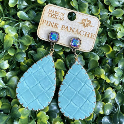 Pink Panache Bling with Mint Turquoise Leather Shabby Chic Boutique and Tanning Salon