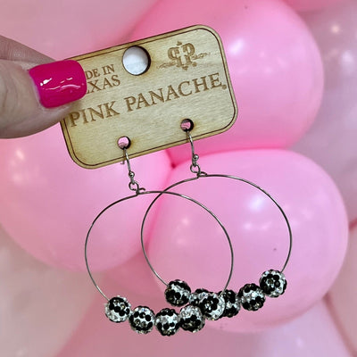 Pink Panache Earrings - Black/White Shabby Chic Boutique and Tanning Salon