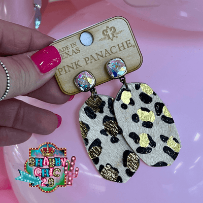 Pink Panache Earrings - Neutral Leopard Shabby Chic Boutique and Tanning Salon