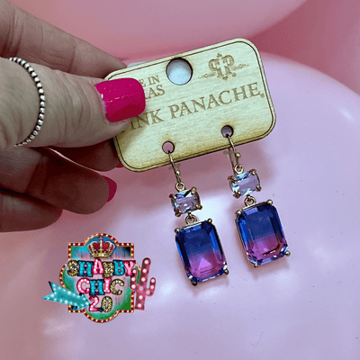 Pink Panache Earrings - Pink/Purple Shabby Chic Boutique and Tanning Salon