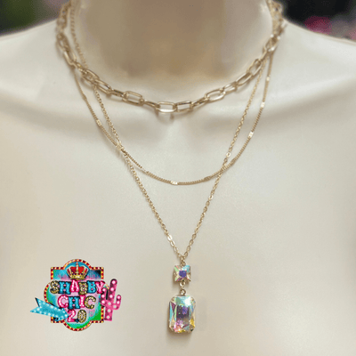 Pink Panache Iridescent Necklace Shabby Chic Boutique and Tanning Salon