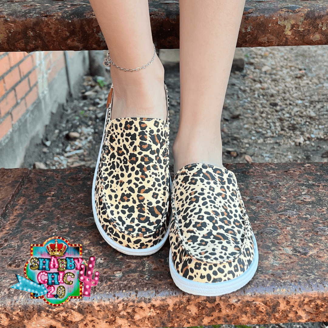 Pontoon Canvas Shoe - Leopard Shabby Chic Boutique and Tanning Salon