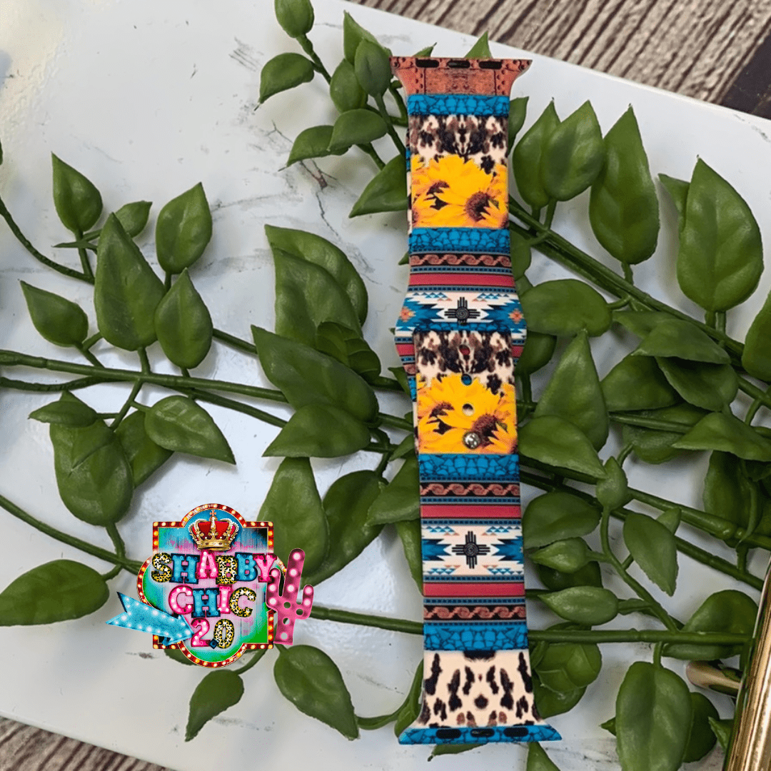 Pony Print Sunflowers Aztec Watchbands Shabby Chic Boutique and Tanning Salon
