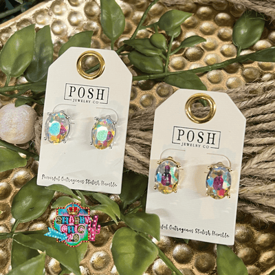 Posh Oval Earrings - Iridescent Shabby Chic Boutique and Tanning Salon