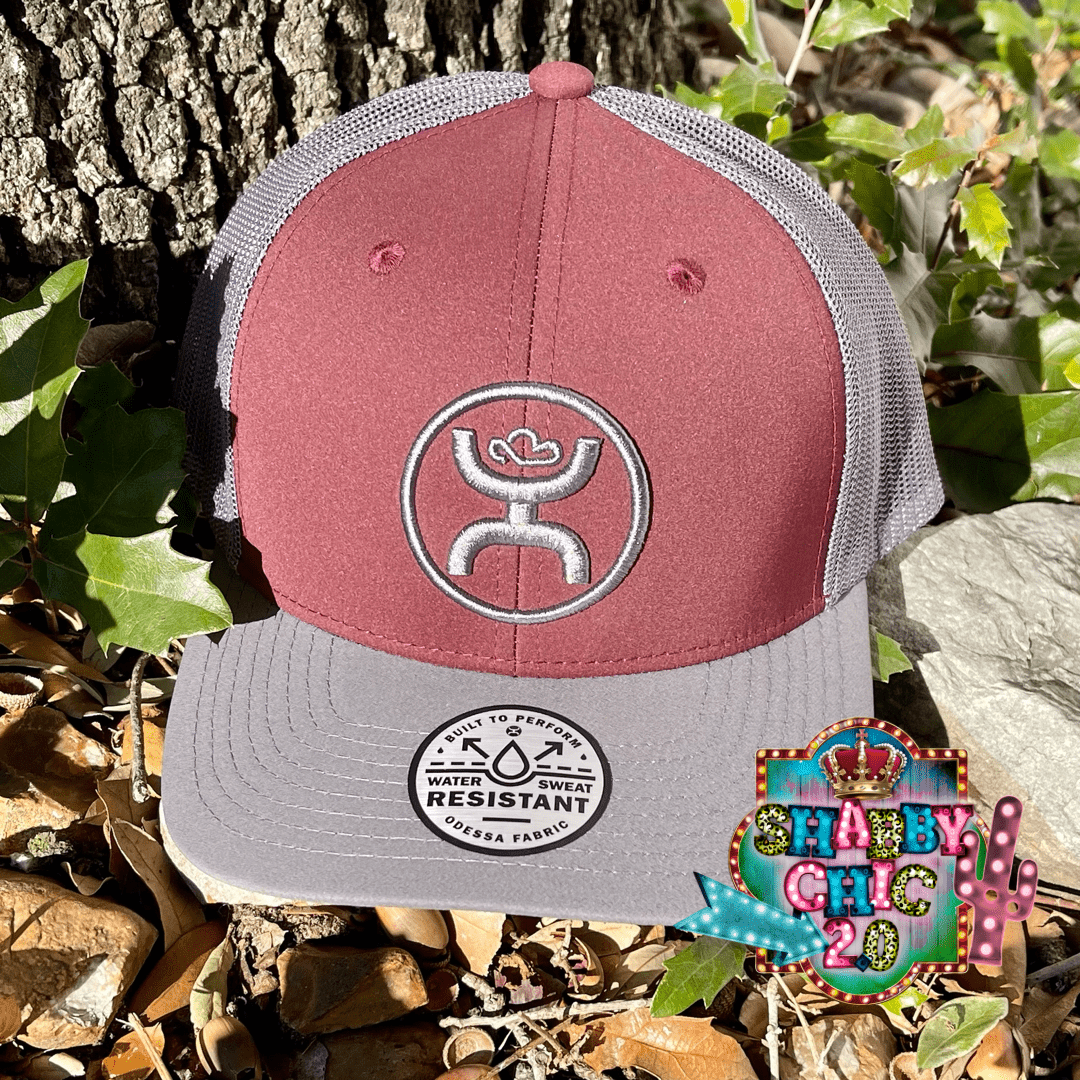 "Primo" Hooey Maroon / Grey 6-Panel Trucker with Black / Grey Hooey Logo - OSFA Shabby Chic Boutique and Tanning Salon