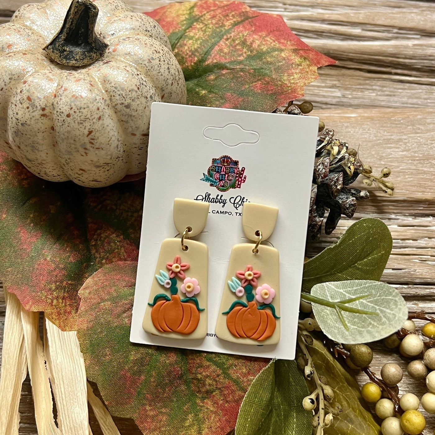 Pumpkin Patch Earrings Shabby Chic Boutique and Tanning Salon