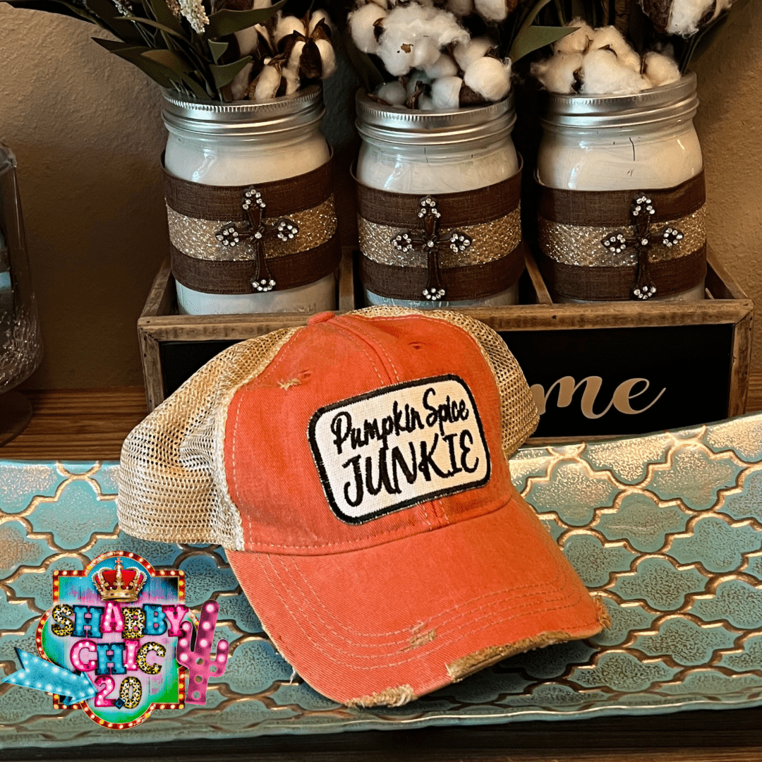 Pumpkin Spice Junkie Cap Shabby Chic Boutique and Tanning Salon