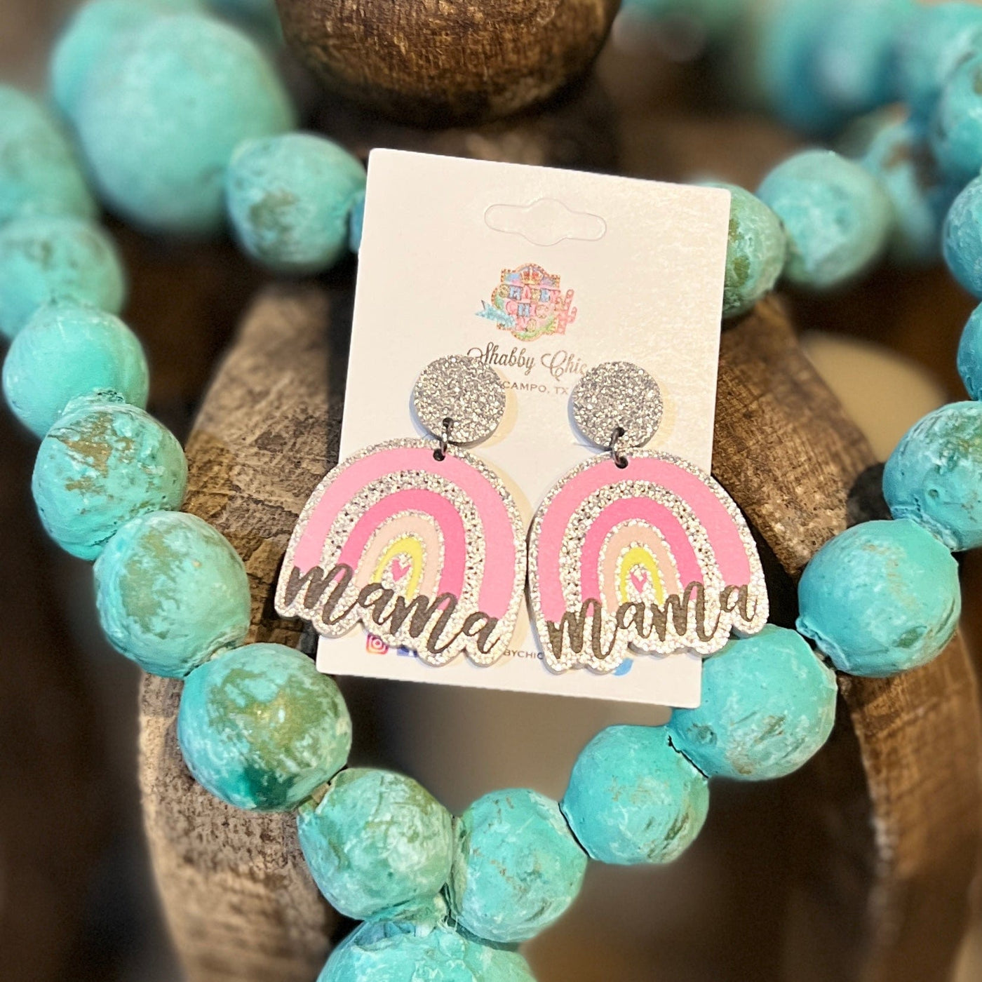 Rainbow Mama Earrings Shabby Chic Boutique and Tanning Salon