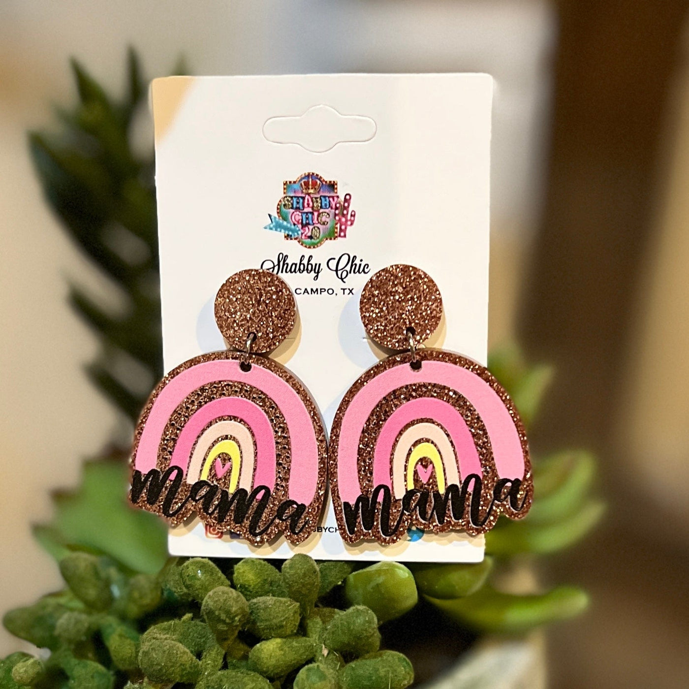 Rainbow Mama Earrings Shabby Chic Boutique and Tanning Salon