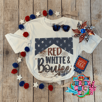 Red White Boujee Tee Shabby Chic Boutique and Tanning Salon