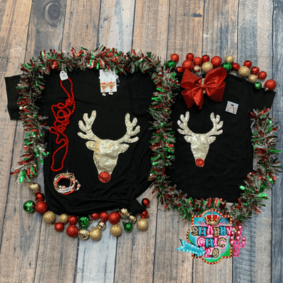 Reindeer Sequin Tee - Youth Shabby Chic Boutique and Tanning Salon