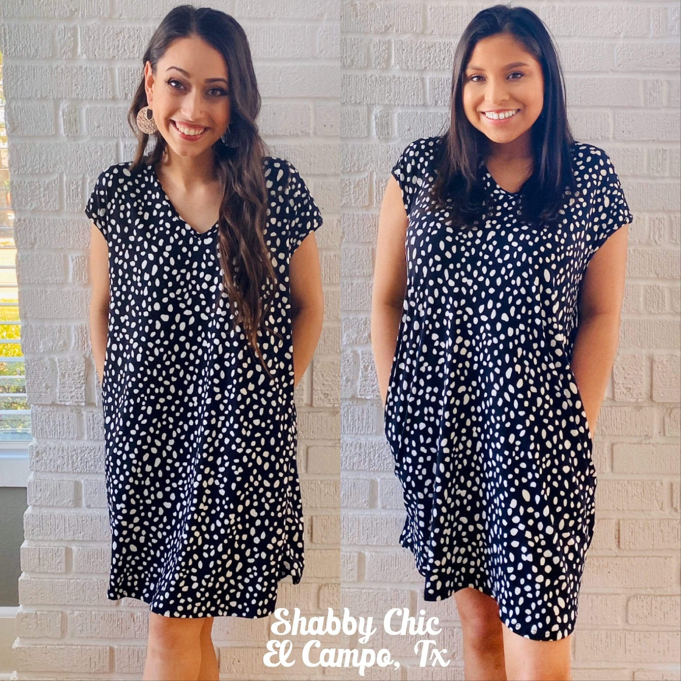 Reversed Dalmation Dress Shabby Chic Boutique and Tanning Salon