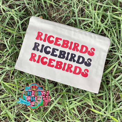 Ricebirds Canvas Pouch Bag Shabby Chic Boutique and Tanning Salon
