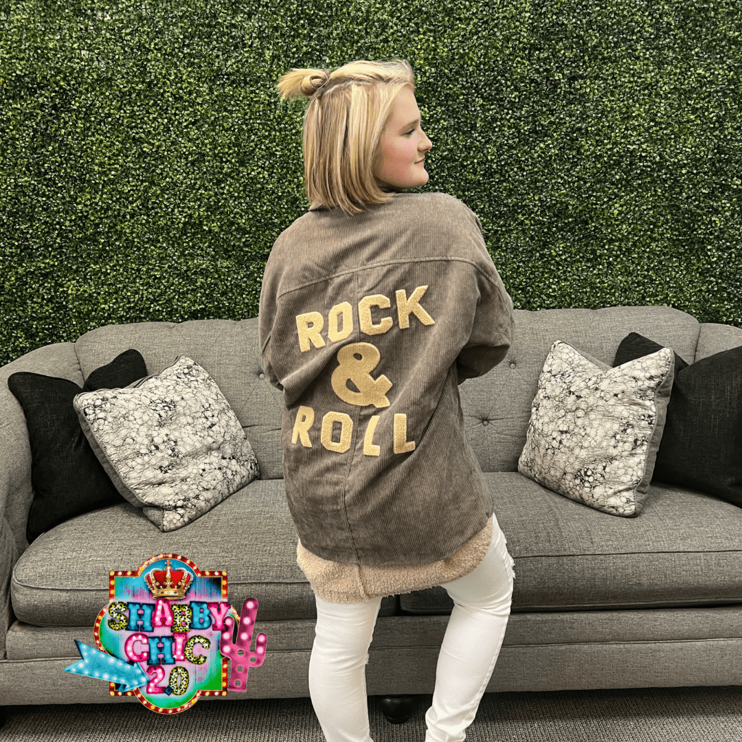 Rock N Roll Corduroy Shacket Shabby Chic Boutique and Tanning Salon