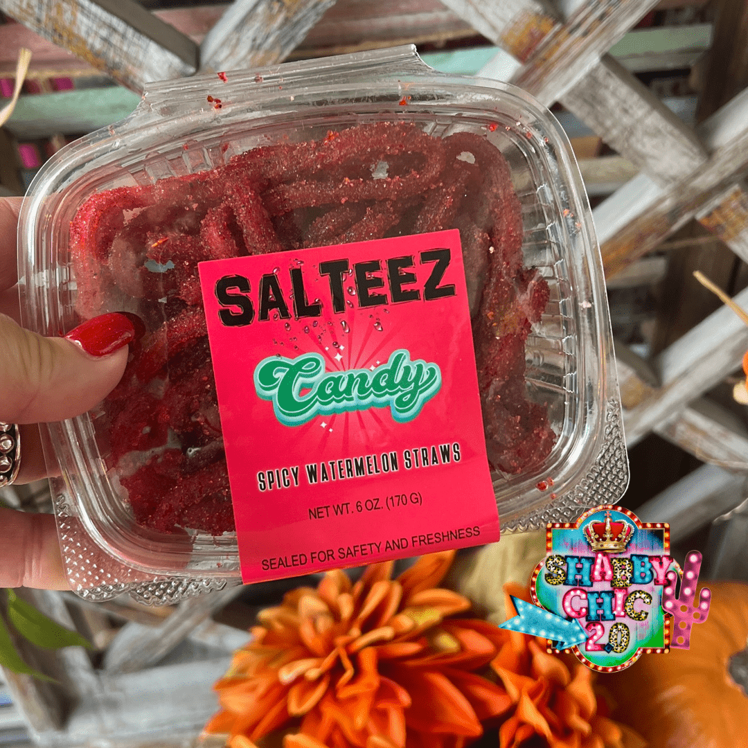 Salteez Candy - Spicy Watermelon Straws Shabby Chic Boutique and Tanning Salon