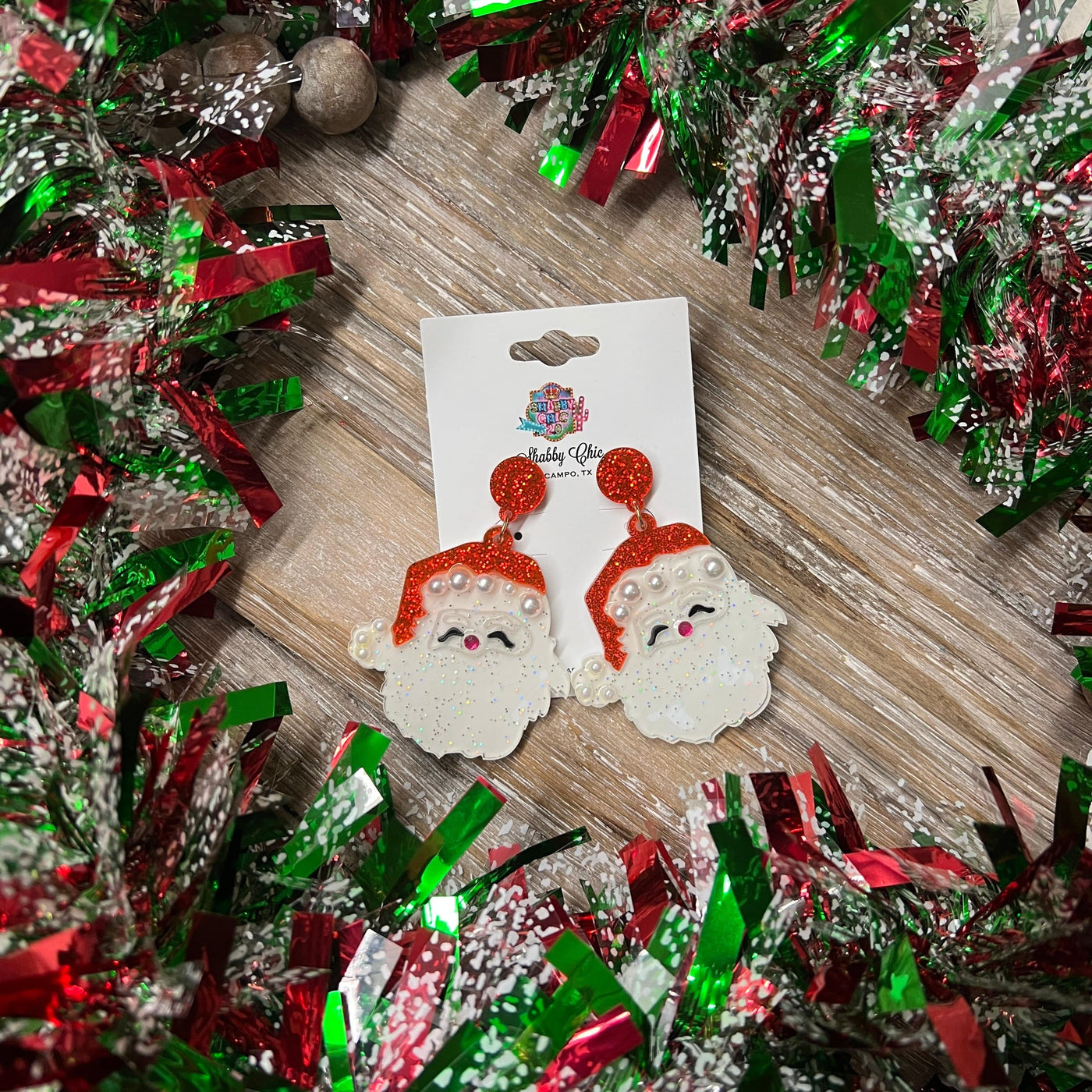 Santa Earrings Shabby Chic Boutique and Tanning Salon