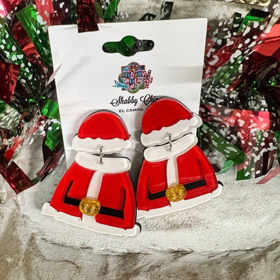 Santa Suit Earrings Shabby Chic Boutique and Tanning Salon