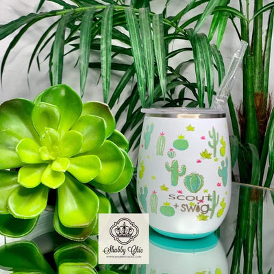 SCOUT+Swig Cactus Makes Perfect Stemless Wine Cup (14oz) Shabby Chic Boutique and Tanning Salon