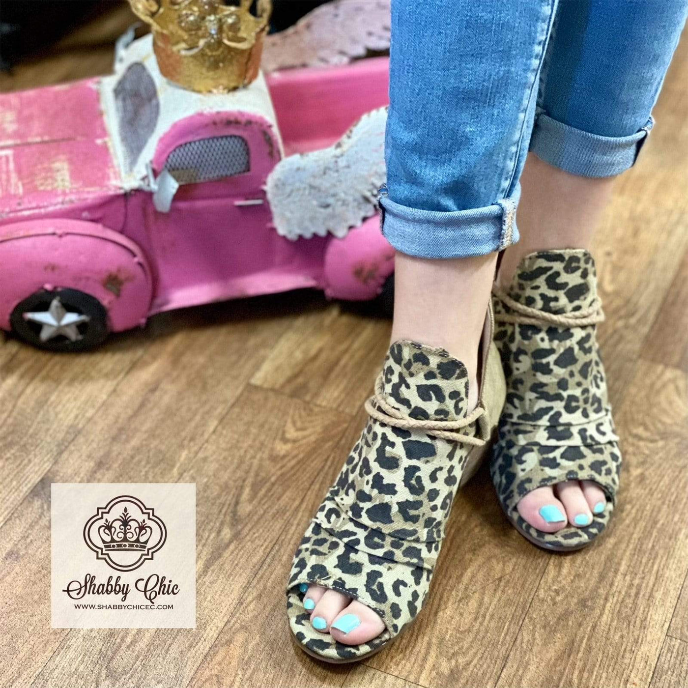Sillian Leopard Open Toe Heels Shabby Chic Boutique and Tanning Salon