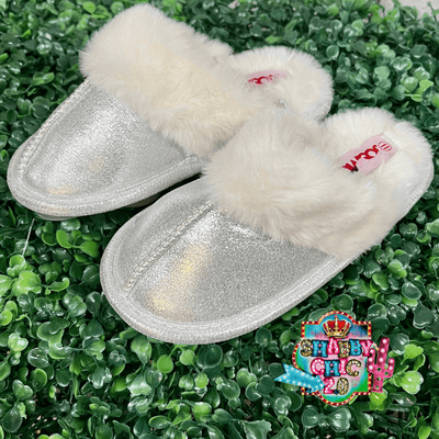 Silver Children's Slippers Shabby Chic Boutique and Tanning Salon