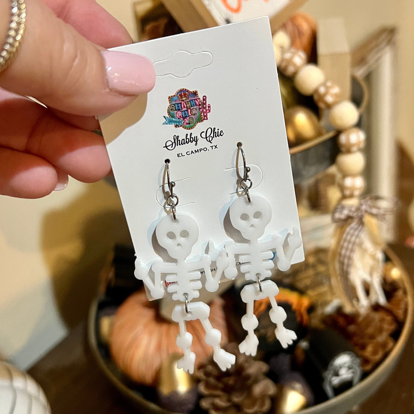 Skeleton Earrings Shabby Chic Boutique and Tanning Salon